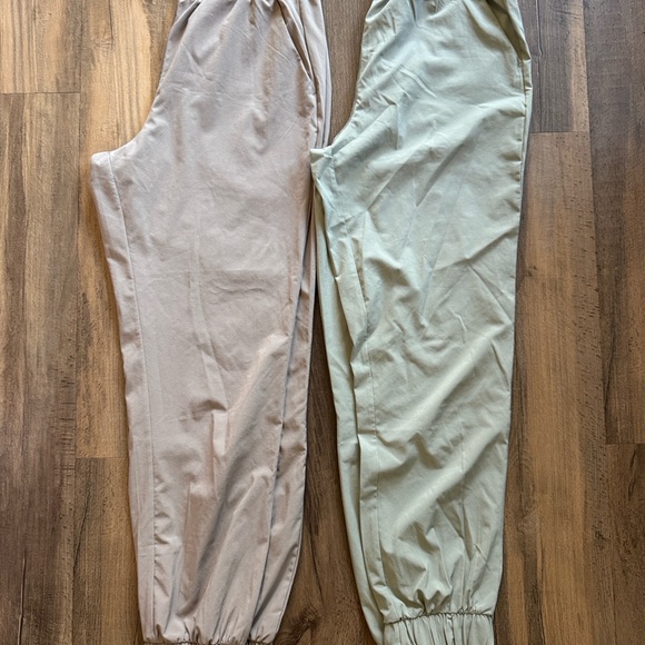 Zobha Women's Beige and Light Green Joggers - Picture 1 of 4